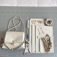 DIY Imitation Leather Crossbody Lady Bag Making Kits, Handmade Shoulder Bags Sets for Beginners, Floral White, Finished Product: 22x18x6cm(PW-WG33648-01)