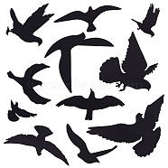 Waterproof PVC Electrostatic Wall Stickers, for Windows Decoration, Rectangle with Bird Pattern, Black, 300x200x0.5mm, Stickers: 30~89x45~130x0.1mm(DIY-WH0308-174)