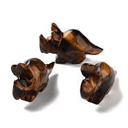 Natural Tiger Eye Carved Healing Rhinoceros Figurines, Reiki Energy Stone Display Decorations, 70.5x21.5x38mm(DJEW-P016-01H)