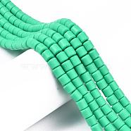 Polymer Clay Bead Strands, Column, Spring Green, 5~7x6mm, Hole: 1.5~2mm, about 61~69pcs/strand, 15.74 inch(CLAY-T001-C52)