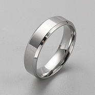 Stainless Steel Simple Plain Band Ring for Men Women, Stainless Steel Color, US Size 9(18.9mm)(RJEW-WH0015-04E)