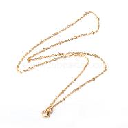 304 Stainless Steel Cable Chain Necklaces, with Lobster Claw Clasps, Golden, 17.91 inch(45.5cm), 1.5mm(NJEW-P147-06G)