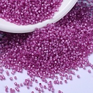 MIYUKI Delica Beads, Cylinder, Japanese Seed Beads, 11/0, (DB2174) Duracoat Semi-Frosted Silver Lined Dyed Pink Parfait, 1.3x1.6mm, Hole: 0.8mm, about 20000pcs/bag, 100g/bag(SEED-J020-DB2174)