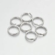 Brass Split Rings, Double Loops Jump Rings, Silver, 6x1.5mm, Hole: 1mm, about 5mm inner diameter, about 4800pcs/500g(KK-E647-10S-6mm)