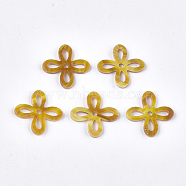 Cellulose Acetate(Resin) Pendants, Flower, Goldenrod, 27.5x27x2.5~3mm, Hole: 1.2mm(X-KY-T008-13D)