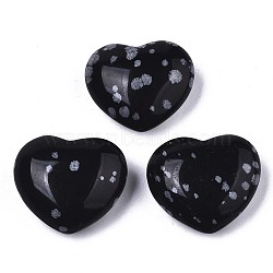 Natural Snowflake Obsidian Heart Love Stone, Pocket Palm Stone for Reiki Balancing, 20x23x10mm(X-G-N0326-56A)