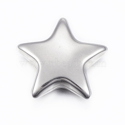 304 Stainless Steel Beads, No Hole/Undrilled, Hollow Star, Stainless Steel Color, 34x36x11mm(STAS-G179-10P)