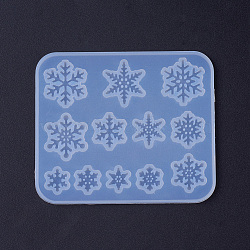 Silicone Molds, Resin Casting Molds, For UV Resin, Epoxy Resin Jewelry Making, Snowflake, White, 84x71.5x4mm, Inner Size: 10.5~20mm(X-DIY-F033-04B)