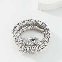 Alloy Popcorn Chain Bracelets, Rhinestone Snake Bracelet, Platinum, Inner Diameter: 2 inch(5.1cm)(BJEW-Z018-01P)