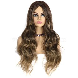 Balayage Long Wavy Wigs for Women, Synthetic Wigs, Heat Resistant High Temperature Fiber, Brown, 29 inches(73.66cm)(OHAR-E015-02)