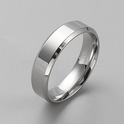 Stainless Steel Simple Plain Band Ring for Men Women, Stainless Steel Color, US Size 9(18.9mm)(RJEW-WH0015-04E)