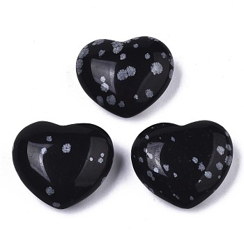 Natural Snowflake Obsidian Heart Love Stone, Pocket Palm Stone for Reiki Balancing, 20x23x10mm