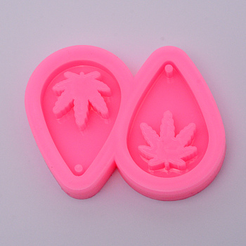 Silicone Molds, Resin Casting Molds, For UV Resin, Epoxy Resin Craft Making, Pink, 47.5x62.5x10.5mm, Hole: 2.5mm