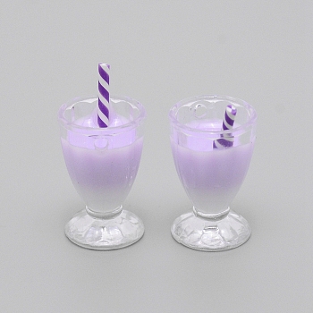 Plastic Pendants, Bubble Tea Shape, Lilac, 31x16mm, Hole: 2mm