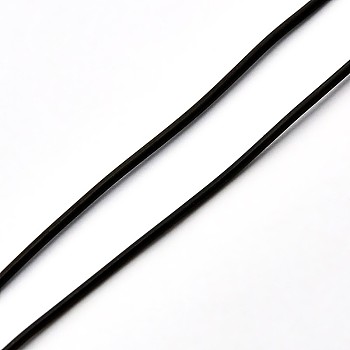Korean Elastic Crystal Thread, Stretch Bracelet String, Round Beading Cord, Black, 0.6mm, about 87.48 yards(80m)/roll