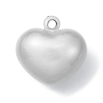 Spray Printed Alloy Bell Pendants, Heart, Light Grey, 22.5x22.5x16.5mm, Hole: 3mm
