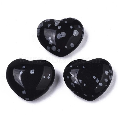 Heart Snowflake Obsidian Beads