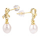 Natural Pearl & Cubic Zirconia Bowknot Dangle Stud Earrings(PEAR-N017-06D)-1
