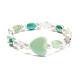 Bracelet extensible en perles de verre et cœur en acrylique pour enfants(BJEW-JB08391)-4