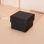 Paper Gift Packing Boxes, Square, Black, 5x5x3cm(CON-WH0085-211A)