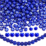 3 Strands Baking Paint Transparent Glass Round Bead Strands, Dark Slate Blue, 8.5~9mm, Hole: 1.5mm, about 100~105pcs/strand, 31.80''(80.77cm)(DGLA-PA0001-02A)