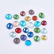 Transparent Glass Cabochons, Half Round, Mixed Color, 17~20x8~9mm(GLAA-WH0004-M)