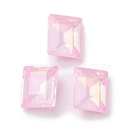 Glass Rhinestone Cabochons, Point Back & Back Plated, Faceted, Rectangle, Light Rose, 8x10x4mm(RGLA-G020-01C-D123)