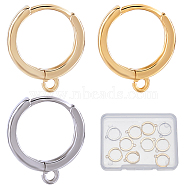6 Pairs 3 Colors Rack Plating Brass Hoop Earring Findings, with Horizontal Loops, Long-Lasting Plated, Cadmium Free & Lead Free, Mixed Color, 15.5x13.5x2mm, Hole: 1.5mm, Pin: 0.8mm, 2 Pair/color(KK-CN0002-45)