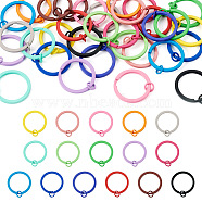Pandahall 32Pcs 16 Colors Spray Painted Iron Split Key Rings, Keychain Clasp Findings, Lead Free & Nickel Free, Mixed Color, 30x2mm, Inner Diameter: 24mm, 2pcs/color(IFIN-TA0001-56)