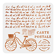PET Hollow Out Drawing Painting Stencils, for DIY Scrapbook, Photo Album, Bicycle Pattern, 300x300mm(DIY-WH0402-065)