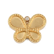 Ion Plating(IP) 304 Stainless Steel Rack Plating Pendant Cabochon Settings, Butterfly, Polished, Real 18K Gold Plated, 10x13x2mm, Hole: 1.2mm(STAS-U019-43G)