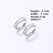 Vintage Retro Chic Sparkling Diamond Earrings for Casual Fashion Statement, Ring, Silver(RW4607-2)