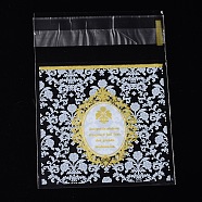 Rectangle OPP Cellophane Bags, with Floral Pattern, Yellow, 9.9x6.9cm, Unilateral Thickness: 0.035mm, Inner Measure: 6.9x6.9cm, about 95~100pcs/bag(OPC-L001-05)