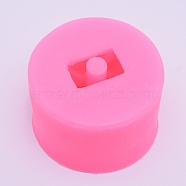 Straw Silicone Molds, Resin Casting Molds, For UV Resin, Epoxy Resin Jewelry Making, Hot Pink, 58x41mm, Hole: 9mm, Inner Diameter: 14mm(DIY-WH0183-68)