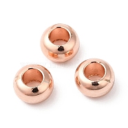 Brass Beads, Cadmium Free & Lead Free, Rondelle, Long-Lasting Plated, Rose Gold, 6x3.5mm, Hole: 2.5mm(KK-B073-03RG)