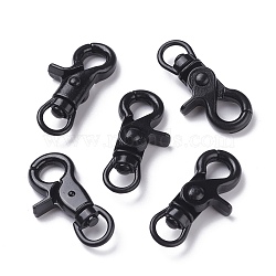 Zinc Alloy Swivel Clasps, Black, 42x21.5~22x8mm, Hole: 6x8.5mm(IFIN-F149-G07)