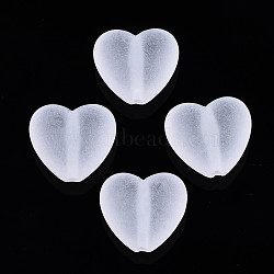 Transparent Acrylic Beads, Frosted, Heart, Wheat, 17x18x8mm, Hole: 2mm(OACR-T003-235)