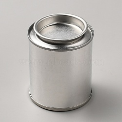 Iron Empty Paint Can with Lid, Column, Platinum, 66x54mm, Inner Diameter: 38mm(AJEW-WH0166-91P)