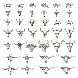 Pandahall 64pcs 16 styles Tibetan Style Alloy Pendants, Cattle, Bull Head, Antique Silver, Size: 
<p>Bull Head: about 17x14x2.5mm, hole: 2mm, 4pcs;
<p>Bull Head: about 25x29x5mm, hole: 2mm, 4pcs;
<p>Longhorn: about 28x29x4, hole: 3mm, 4pcs;
<p>Cattle Head: about 31x45x5.5mm, hole: 4.5mm(FIND-TA0002-92)