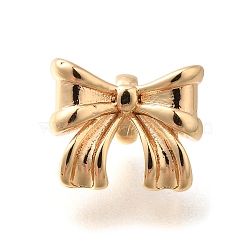 Brass Pendants, Cadmium Free & Nickel Free & Lead Free, Bowknot Charms, Real 18K Gold Plated, 10x12x7.5mm, Hole: 3.5mm(KK-B127-04G)