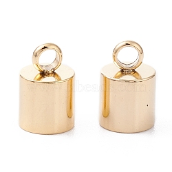 201 Stainless Steel Cord Ends, End Caps, Column, Real 24K Gold Plated, 10.5x7mm, Hole: 2mm, Inner Diameter: 6mm(X-STAS-H410-20G-E)