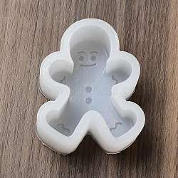 Christmas Theme DIY Display Food Grade Statue Silicone Molds, for UV Resin, Epoxy Resin Craft Making, Gingerbread Man Pattern, 82.5x66.5x34mm(X1-DIY-A041-01C)