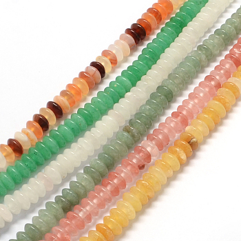 Rondelle Natural & Synthetic Mixed Stone Bead Strands, 6~7x3~4mm, Hole: 1mm, about 140pcs/strand, 15.7 inch