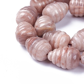 Natural Sunstone Beads Strands, teardrop, Beehive Beads, 19~21x14~16mm, Hole: 1mm, 19~20pcs/strand, 14.9~16.1 inch(38~41cm)