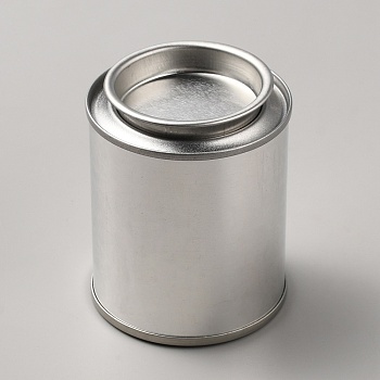 Iron Empty Paint Can with Lid, Column, Platinum, 66x54mm, Inner Diameter: 38mm