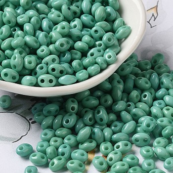 Opaque Acrylic Beads, Oval, Light Sea Green, 6x4.5x3.3mm, Hole: 1.2mm, about 14516pcs/500g