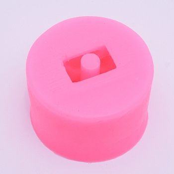 Straw Silicone Molds, Resin Casting Molds, For UV Resin, Epoxy Resin Jewelry Making, Hot Pink, 58x41mm, Hole: 9mm, Inner Diameter: 14mm