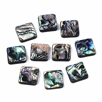 Natural Abalone Shell/Paua Shell Beads, Rhombus, Colorful, 21x21x3.5mm, Hole: 1mm, Side Length: 16.5mm