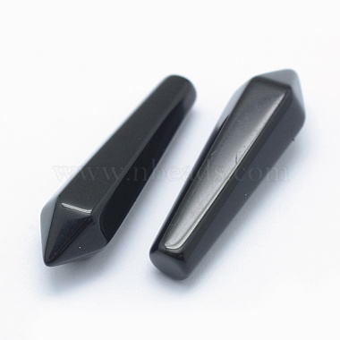 Natural Obsidian Pointed Beads(X-G-E490-C17)-2