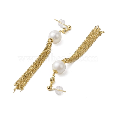 Natural Pearl Ear Studs(EJEW-P286-43G)-2